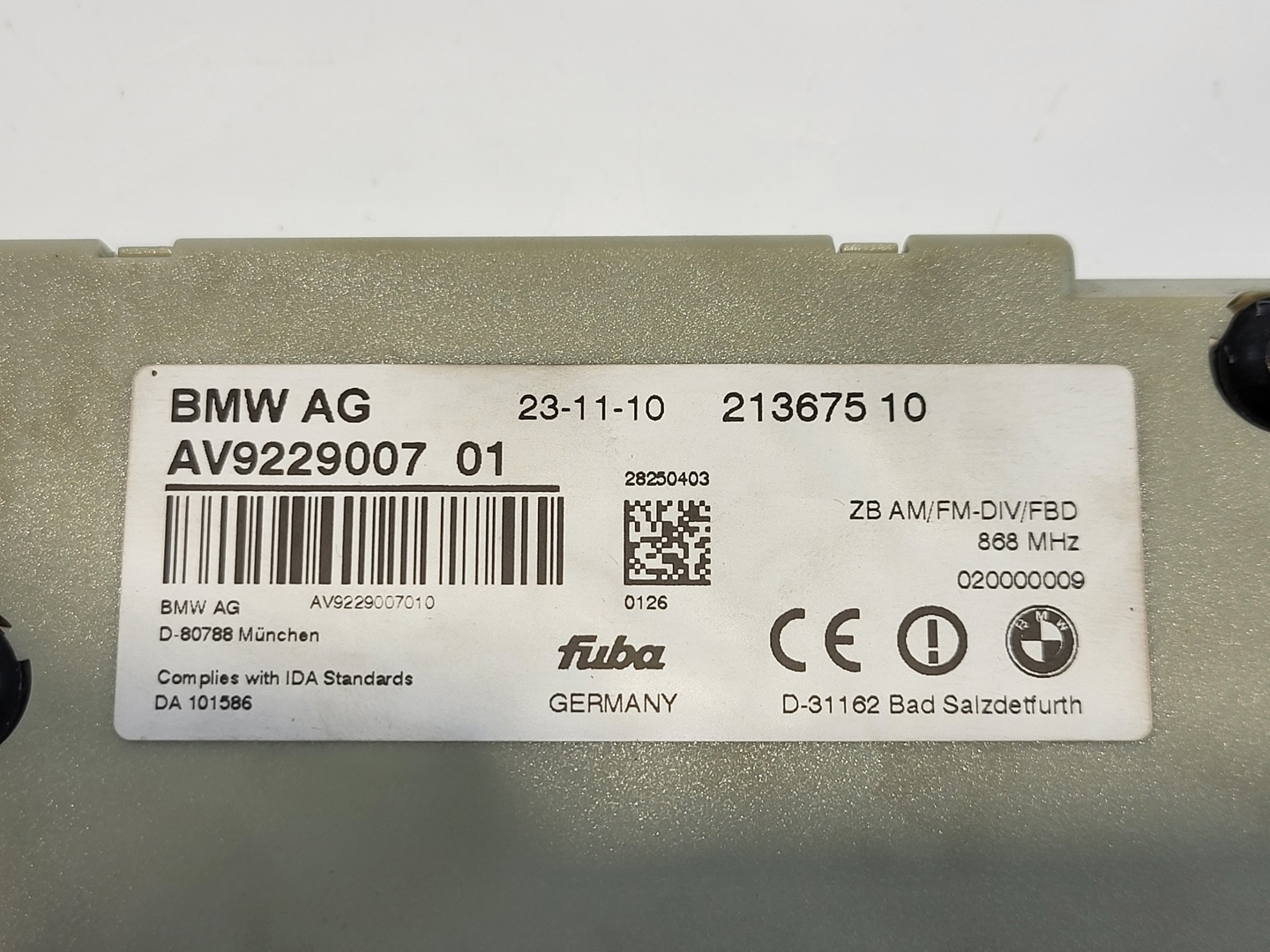 BMW F01 740D XDR, antenna amplifier diversity, 65209346816 